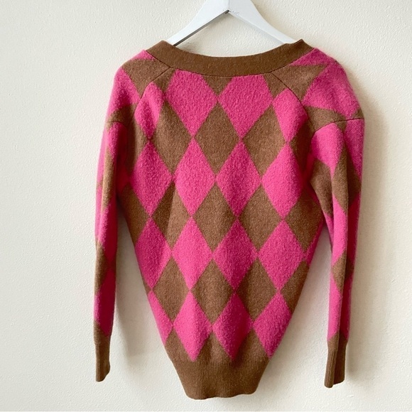 J. Crew Argyle Cardigan Sweater Supersoft Yarn - Picture 8 of 8